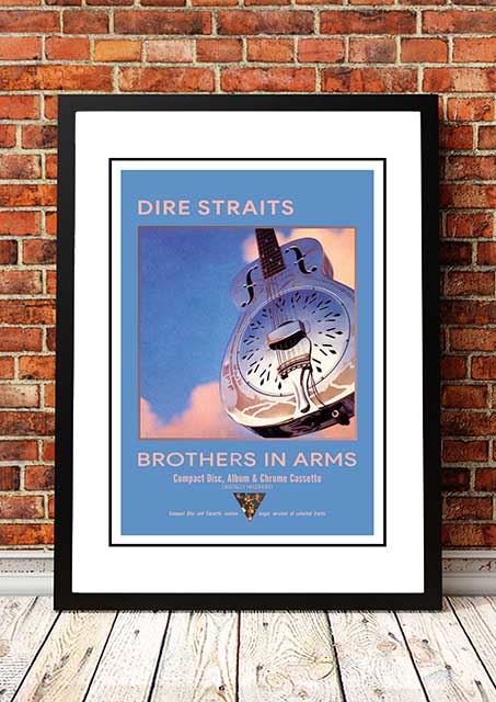 V967-A30432-A1-223772-00 Dire Straits 'Brothers In Arms' In Store Poster 1985 - Framed A1 - Image 1