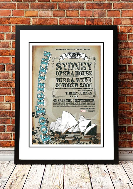 V967-A30435-A1-223760-00 Foo Fighters 'Acoustic Concert' Sydney, Australian Tour Poster 2006 - Framed A1 - Image 1