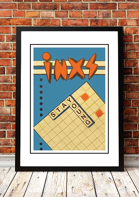 V967-A30437-A2-223753-00 INXS 'Stay Young' In Store Poster 1981 - Framed A2 - Image 1