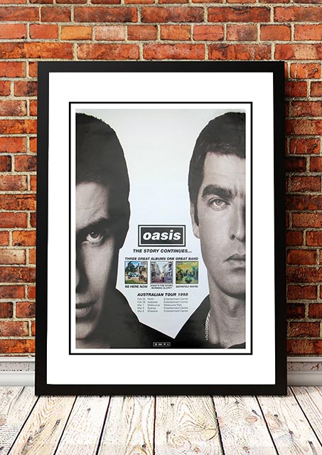 V967-A30445-A2-223721-00 Oasis 'Australian Tour' Poster 1998 - Framed A2 - Image 1