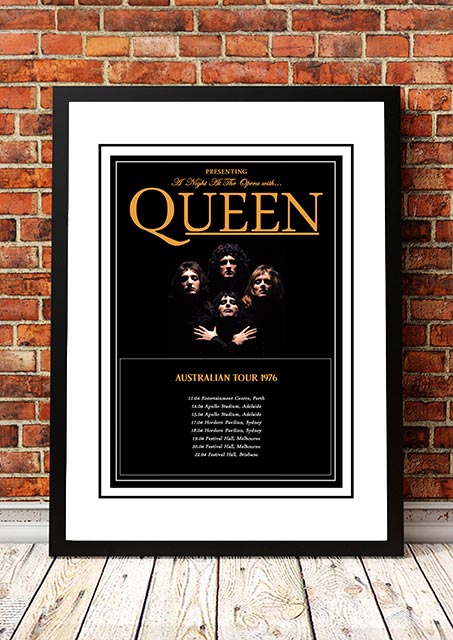 V967-A30450-A2-223657-00 Queen 'A Night At The Opera' Australian Tour Poster 1976 - Framed A2 - Image 1
