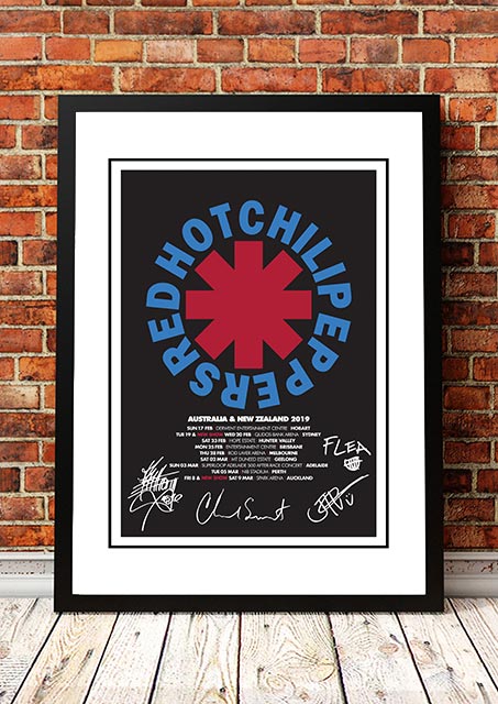 V967-A30452-A2-223649-00 Red Hot Chili Peppers 'Australian / NZ Tour' Poster 2019 - Framed A2 - Image 1