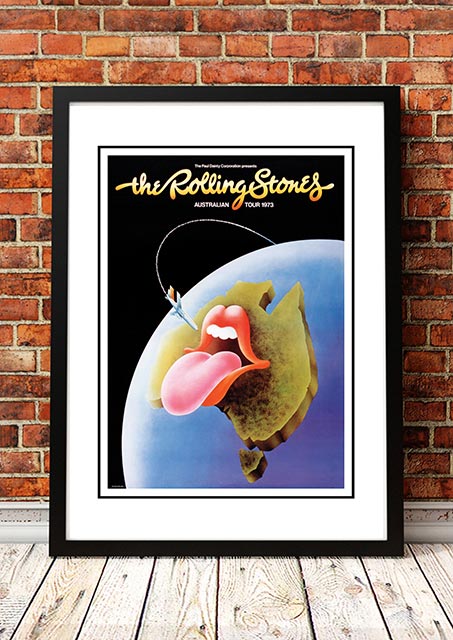 V967-A30453-A1-223644-00 The Rolling Stones 'Australian Tour' Poster 1973 - Framed A1 - Image 1