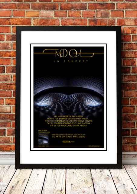 V967-A30456-A2-223633-00 Tool 'Australian Tour' Poster 2020 - Framed A2 - Image 1