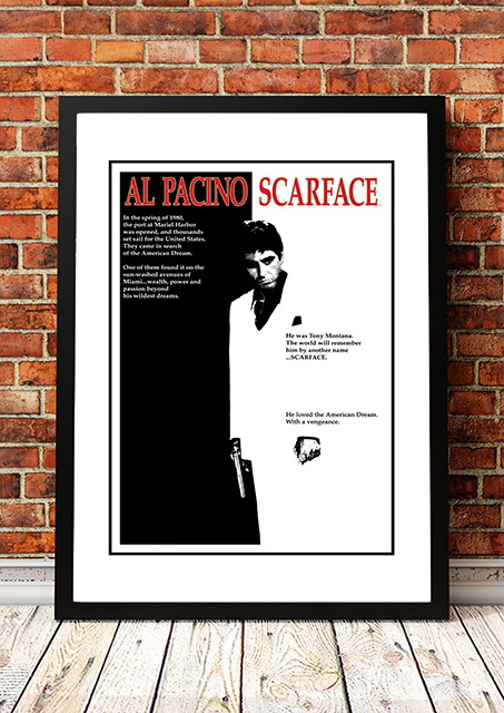 V967-CMP32-A3-202504281218-00 Scarface' Cult Movie Poster! - Framed A3 - Image 1