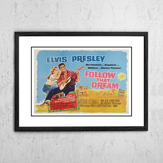 V967-EP0435-A2-202504140912-00 Elvis 'Follow That Dream' Framed Movie Poster! - Framed A2 - Image 1