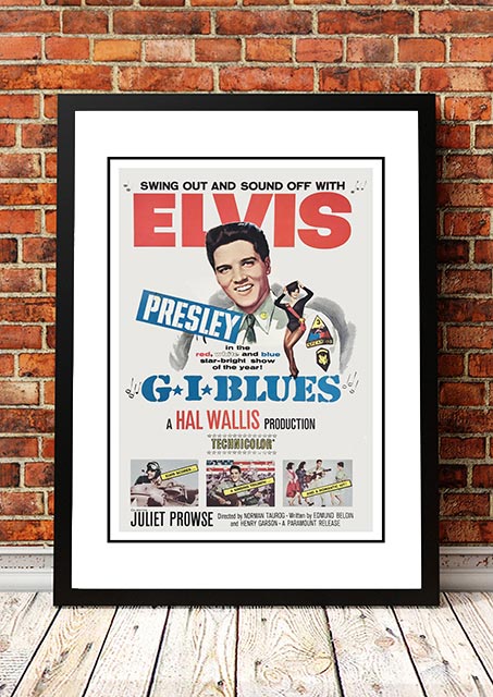 V967-EP0436-A4-202504140915-00 Elvis 'G.I. Blues' Framed Movie Poster! - Framed A4 - Image 1