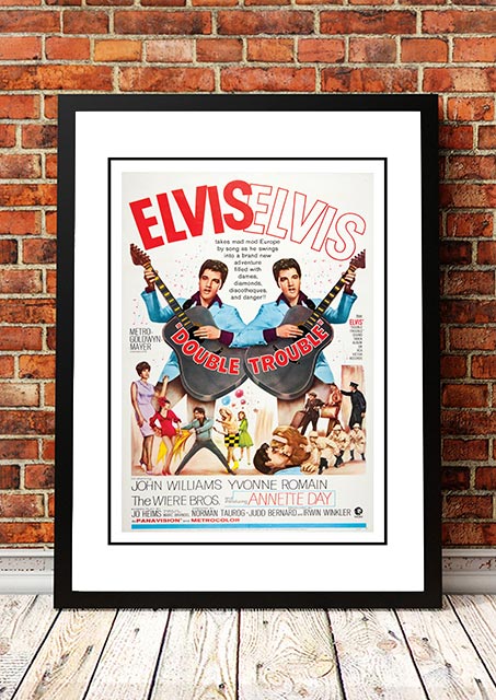 V967-EP0443-A2-202504140920-00 Elvis 'Double Trouble' Framed Movie Poster! - Framed A2 - Image 1