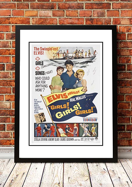 V967-EP0447-A2-202504140922-00 Elvis 'Girls, Girls, Girls' Framed Movie Poster! - Framed A2 - Image 1
