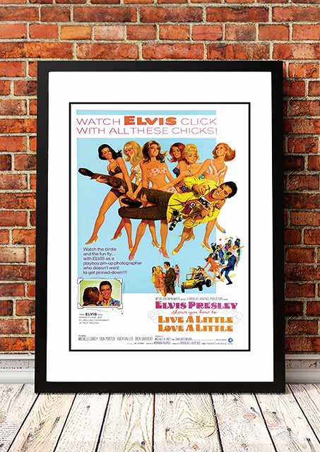 V967-EP0452-A4-202504140926-00 Elvis 'Live A Little' Cousins' Framed Movie Poster! - Framed A4 - Image 1