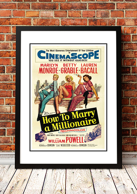 V967-MM0432-A4-202504140900-00 Marilyn Monroe ‘How to Marry a Millionaire’ Framed Movie Poster! - Framed A4 - Image 1