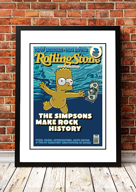 V967-RSM35-A3-202504140946-00 The Simpsons 'Nevermind' Rolling Stone Magazine Cover! - Framed A3 - Image 1