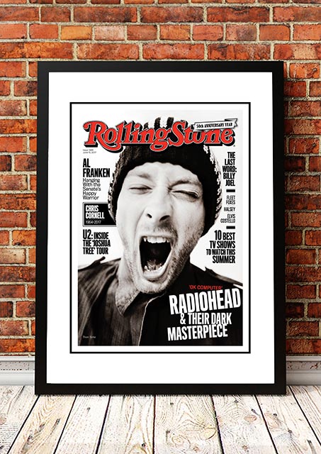V967-RSM40-A4-202504140951-00 Radiohead' Rolling Stone Magazine Cover! - Framed A4 - Image 1