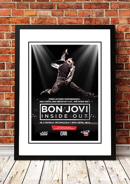 V967-SS0435-A3-202504150907-00 Bon Jovi ‘Inside Out’ Movie Poster 2012 - Framed A3 - Image 1