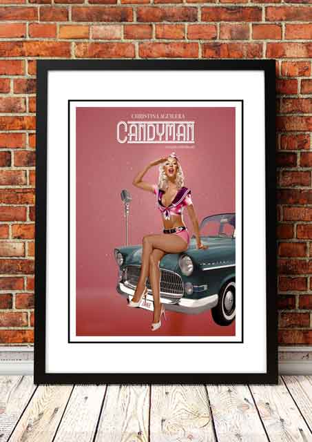 V967-SS0436-A3-202504150910-00 Christina Aguilera ‘Candyman’ In Store Promotional Poster 2006 - Framed A3 - Image 1