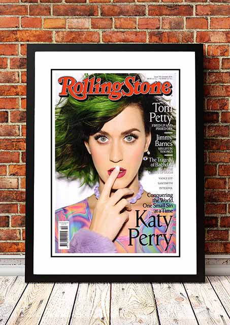 V967-SS0447-A4-202504150917-00 Katy Perry ‘Rolling Stone Magazine’ Cover Poster 2014 - Framed A4 - Image 1