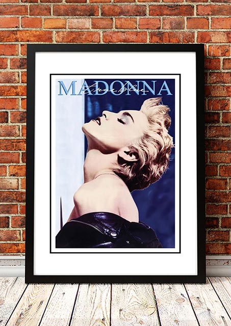 V967-SS0453-A4-202504150921-00 Madonna ‘True Blue’ In Store Promotional Poster 1986 - Framed A4 - Image 1