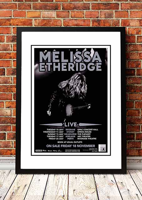 V967-SS0455-A2-202504150925-00 Melissa Etheridge ‘The Road Less Travelled’ Australian Tour Poster 2012 - Framed A2 - Image 1
