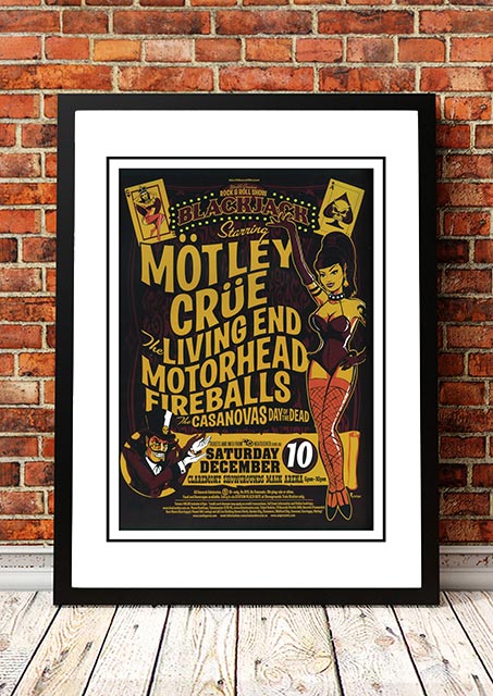 V967-SS0459-A3-202504150926-00 Motley Crue 'Blackjack’ Perth, Australia Concert Poster 2005 - Framed A3 - Image 1