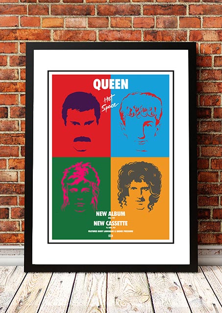V967-SS0464-A2-202504150931-00 Queen ‘Hot Space’ In Store Promotional Poster 1982 - Framed A2 - Image 1