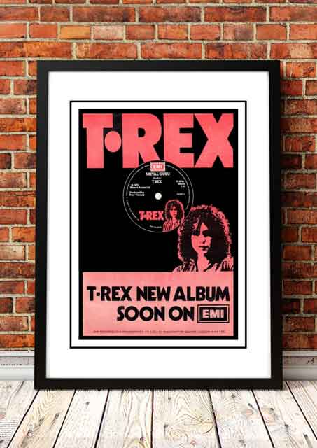 V967-SS0469-A3-202504150935-00 T Rex / Marc Bolan ‘Slider’ In Store Promotional Poster 1972 - Framed A5 - Image 1