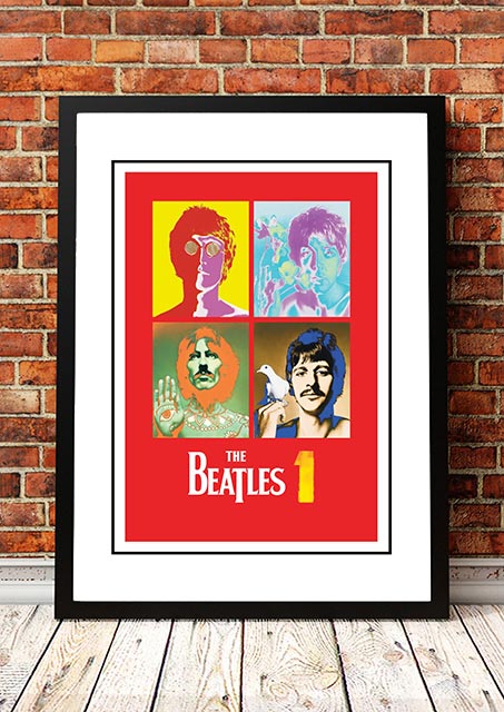 V967-SS0471-A4-202504150935-00 The Beatles ‘1’ In Store Promotional Poster 2000 - Framed A4 - Image 1