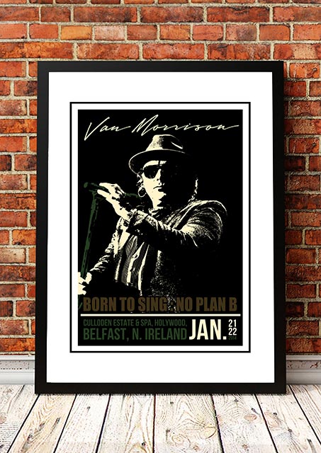 V967-SS0478-A4-202504150940-00 Van Morrison ‘Holywood’ Belfast, UK Concert Poster 2014 - Framed A4 - Image 1