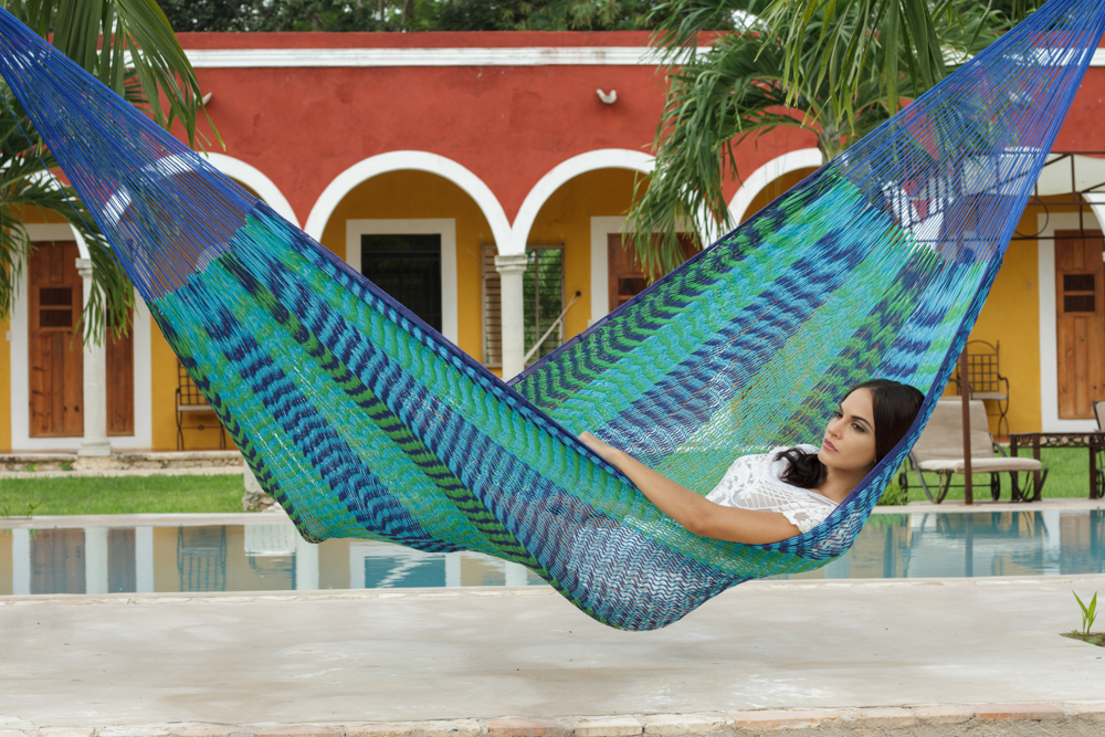 V97-TJCARIBE-14492-00 Outdoor undercover cotton Mayan Legacy hammock Family size Caribe - Image 1