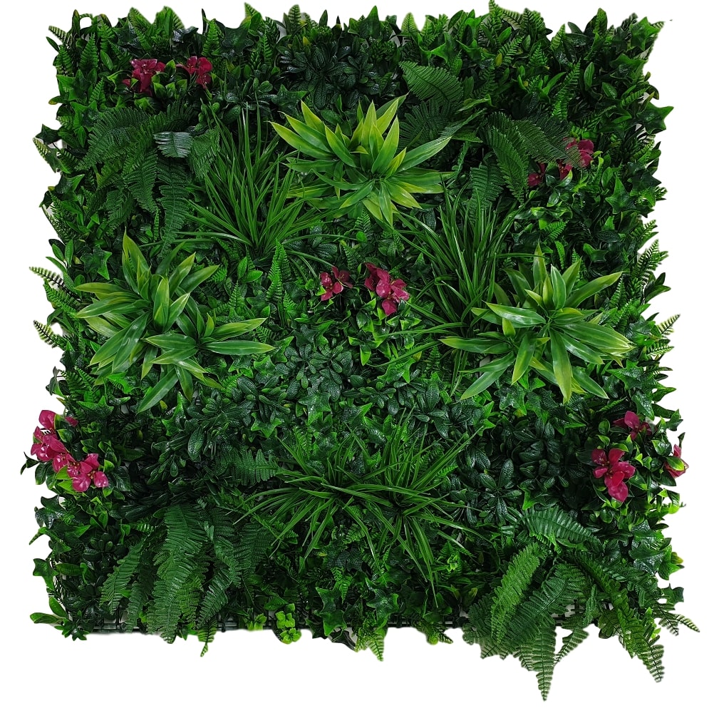 artificial_flowering_pink_green_wall_clipped_rev_1_9 Flowering Lilac Vertical Garden / Green Wall UV Resistant 100cm x 100cm Panel - Image 1