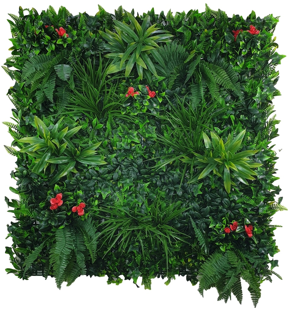 elegant_red_rose_panel_green_wall_clipped_rev_1_1_1_3 Elegant Red Rose Vertical Garden / Green Wall UV Resistant Sample - Image 1