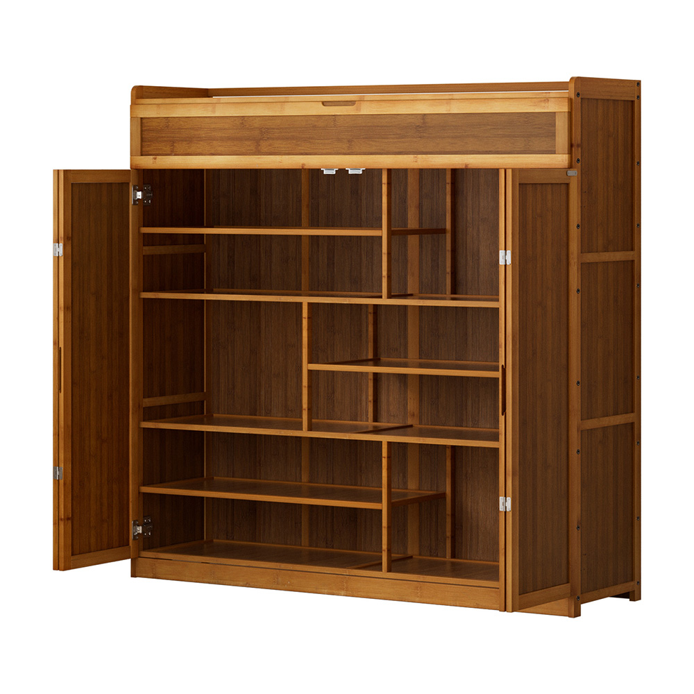BAM-D-SHOE-4D-WD-202508191554-00 Artiss Shoe Rack Cabinet 30 Pairs Storage Cupboard Bamboo - Image 1