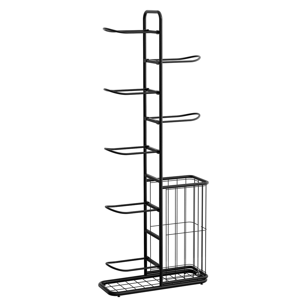 BSR-A-H146-B-BK-202508061806-00 Everfit Ball Storage Rack Sports Equipment Organizer 7-Tier with Basket for Garage Gym Black - Image 1