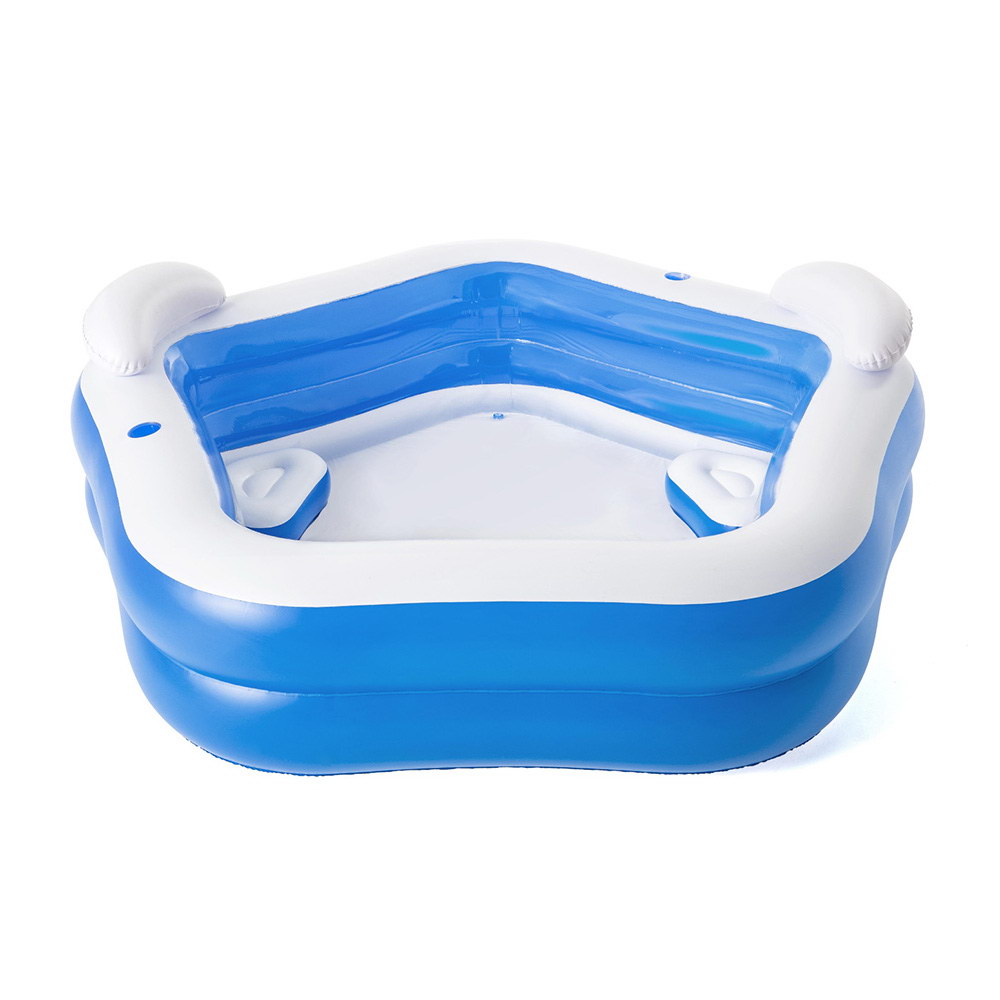 BW-POOL-KID-54153-202508141542-00 Bestway Kids Inflatable Pool Above Ground Pools Seat Cushions Cup Holder 213x206cm - Image 1