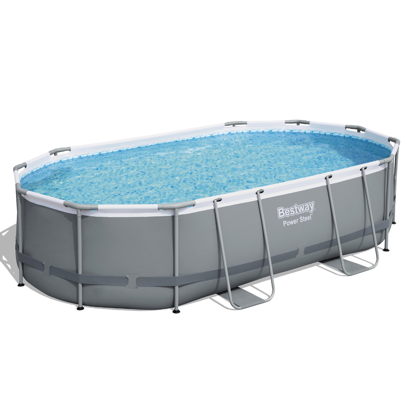 BW-POOL-OV-488-56450-202507181430-00 Bestway 488x305x107cm Swimming Pool Steel Frame Set w/ Pump Filter Ladder Cover - Image 1
