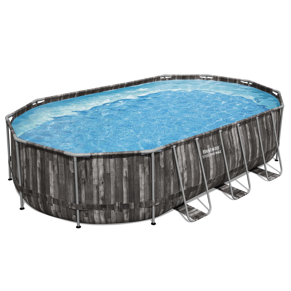 BW-POOL-OV-610-5611S-202507181432-00 Bestway Swimming Pool Steel Frame Pool Set 6.1x3.66m w/ Filter Pump Ladder Cover - Image 1
