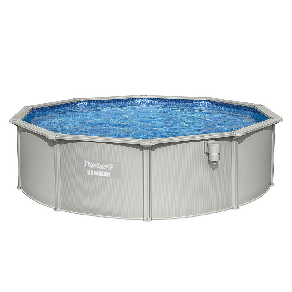 BW-POOL-R-460-56385-202507181418-00 Bestway Swimming Pool Steel Frame Round Pool Set 457cm w/ Filter Ladder 17430L - Image 1