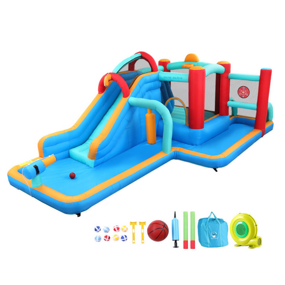 IOT-B-DD-73021-MC-202507101416-00 Kids Inflatable Water Slide Splash Pool Park Jumping Castle Bounce 615X322CM - Image 1
