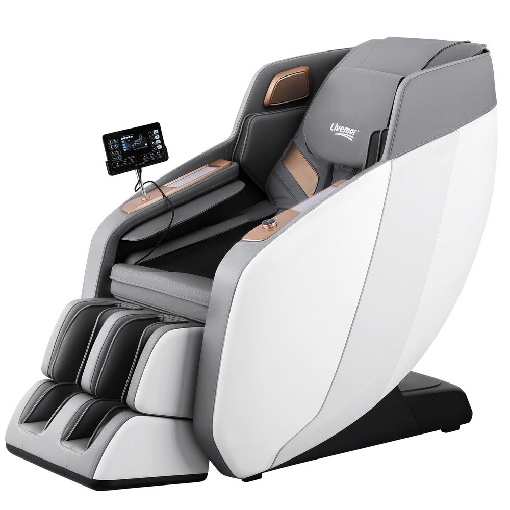 MASCHR-4D-ROWA-WHGY-202509101308-00 Livemor 4D Massage Chair Electric Recliner Double Core Mechanism Massager ROWA White - Image 1