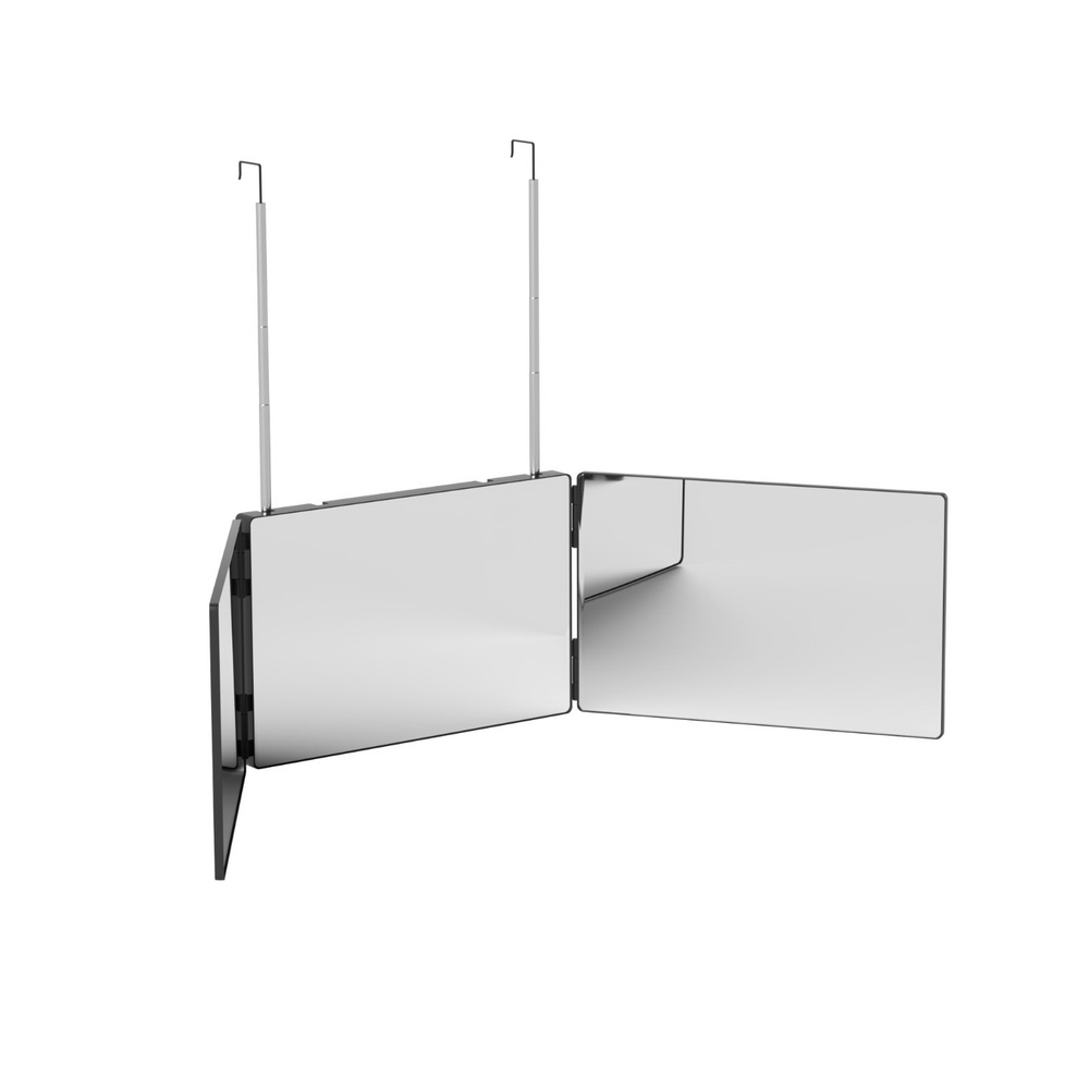 MM-E-TRI-9020-BK-202508061850-00 Embellir Trifold Mirror Makeup Portable with Height Adjustable 3 Way Telescoping Hook Hair Cutting Styling - Image 1