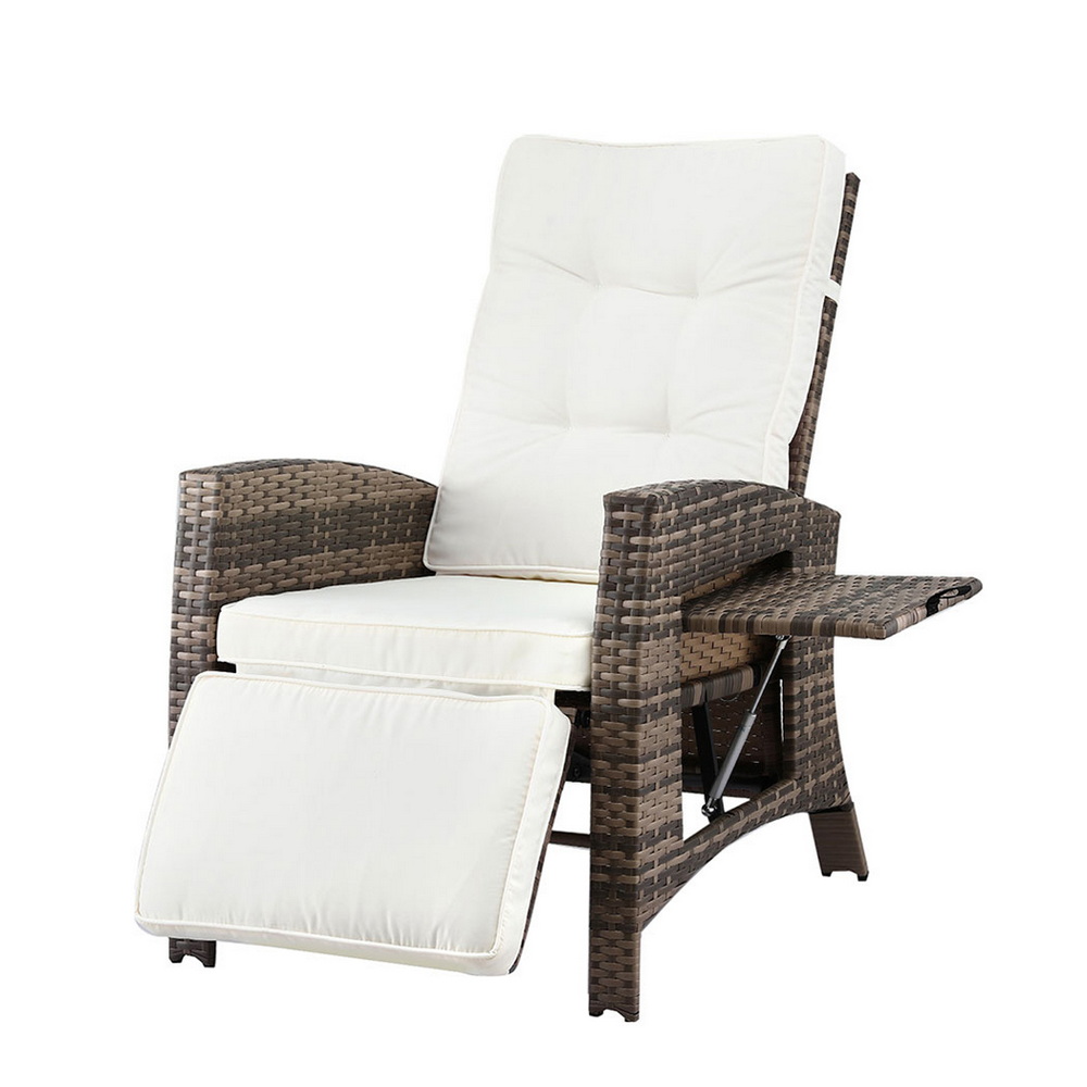ODF-RCL-DT-NTL-202508291330-00 Gardeon Outdoor Recliner Chairs Sun lounge Wicker Lounger Patio Furniture Adjustable Brown - Image 1