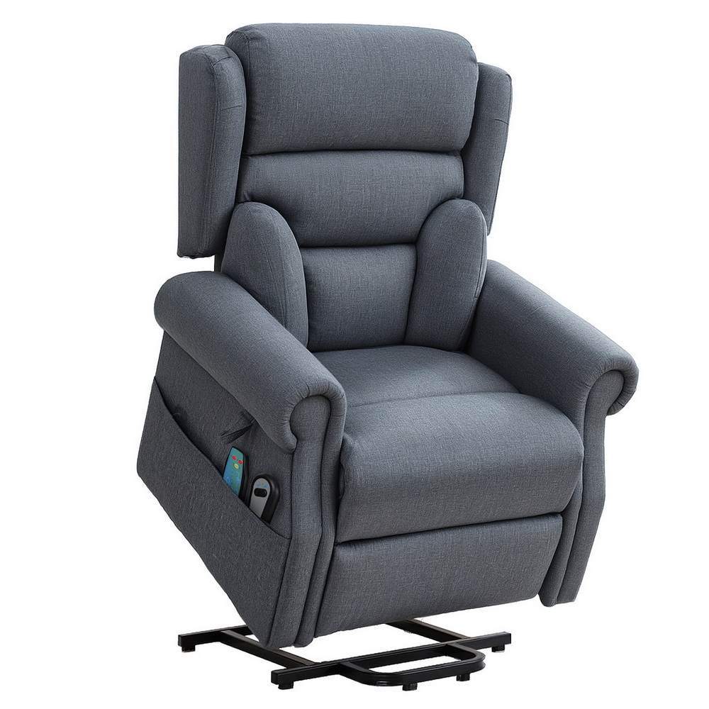 RECLINER-A20-LIN-GY-202507291656-00 Artiss Electric Recliner Chair Power Lift Massage Heated Recliner Sofa - Image 1