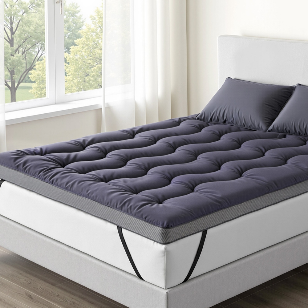 TOPPER-WA-CHAR-D-202507181422-06 Giselle 5cm Mattress Topper Pillowtop toppers Bamboo Charcoal Double - Image 1