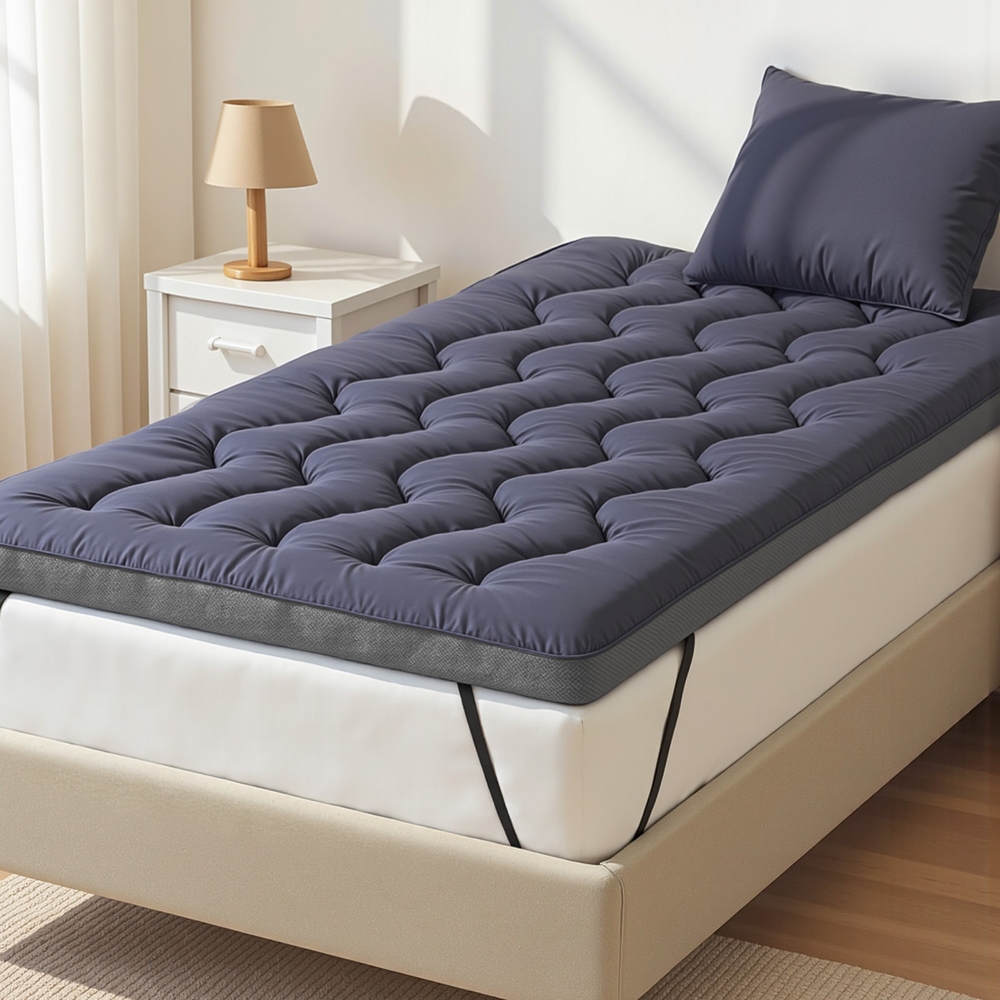 TOPPER-WA-CHAR-KS-202507181422-06 Giselle 5cm Mattress Topper Pillowtop toppers Bamboo Charcoal King Single - Image 1