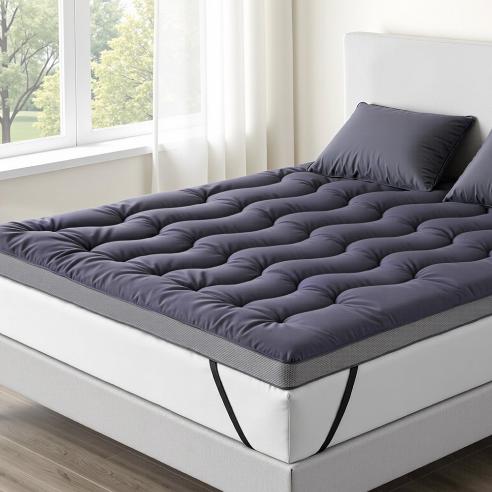 TOPPER-WA-CHAR-Q-202507181426-06 Giselle 5cm Mattress Topper Pillowtop toppers Bamboo Charcoal Queen - Image 1