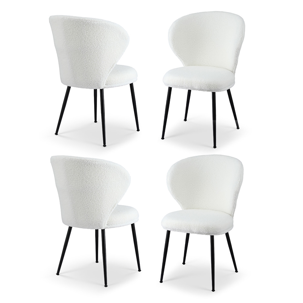 UPHO-C-DIN-2514-WHX4-202509031812-00 Artiss 4x Dining Chairs Sherpa Boucle Wing Back White - Image 1
