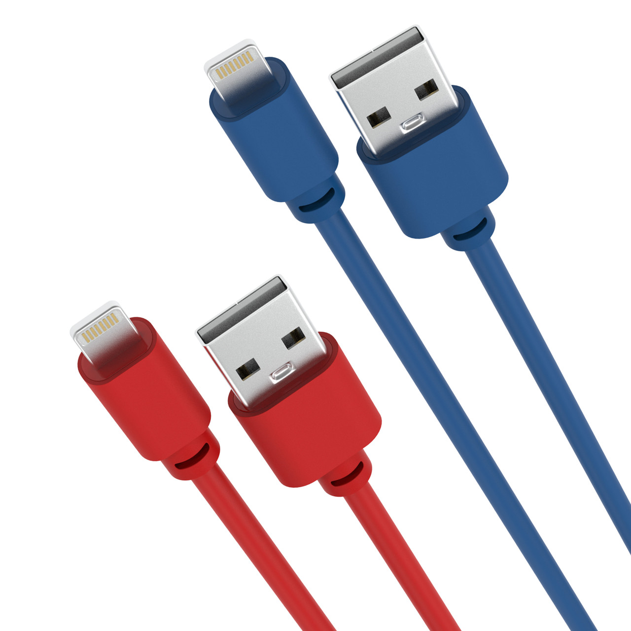 V1031-CB-MFIA2RB2-L-202507221410-00 Laser MFi Lightning Cable 2 Pack Red/Blue 2M - Image 1
