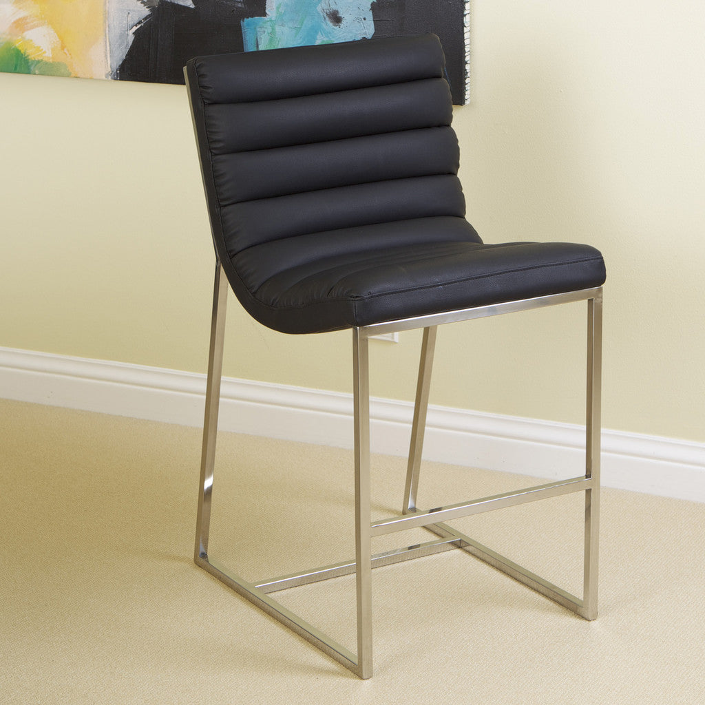 V1041-JBS-1528BLACK-202507151111-00 Auburn Modern Leather Bar Chair BarStool In Black - Image 1