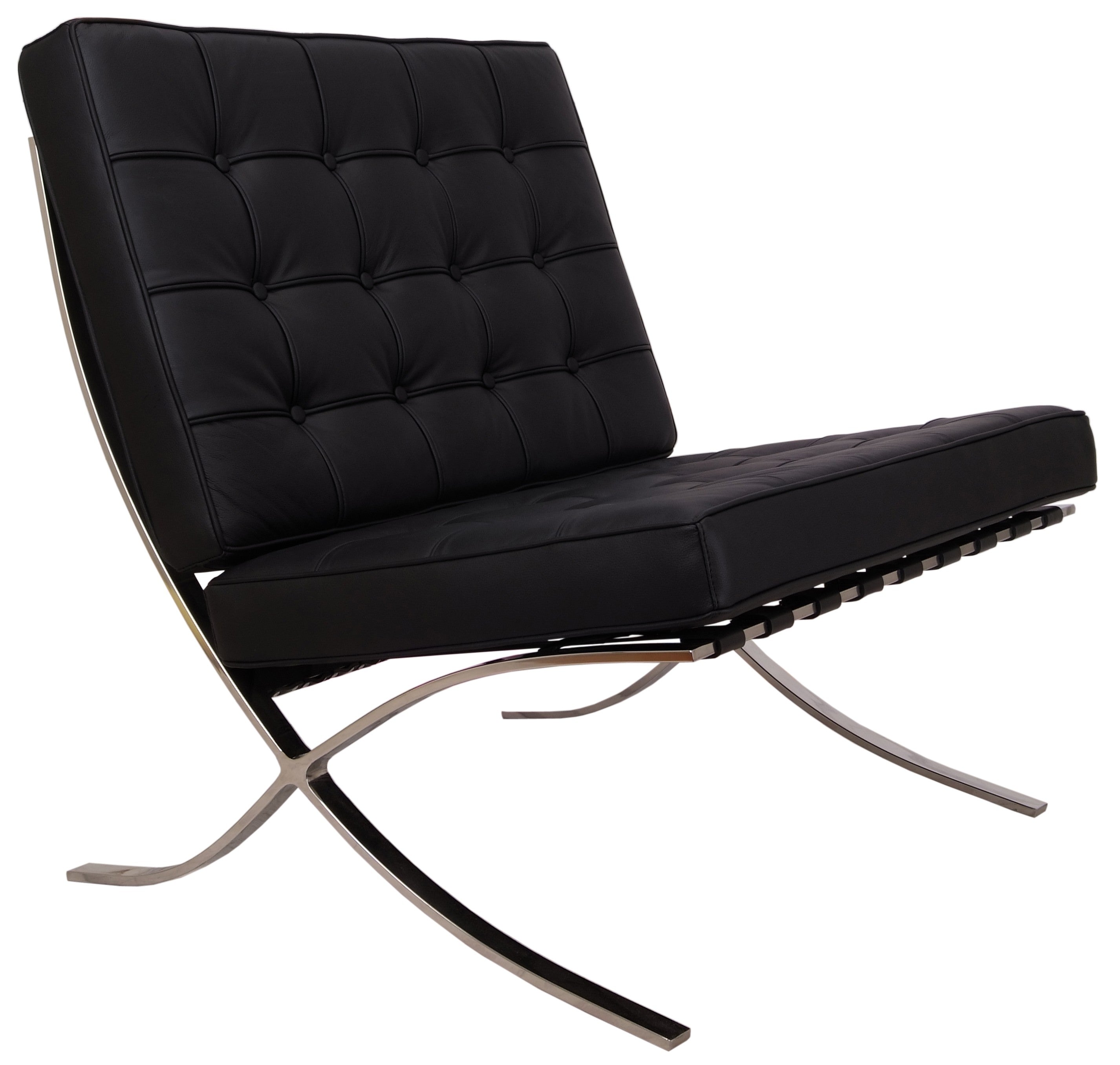 V1041-JMC-1085BLACK-202507151105-00 Black Barcelona Chair - Classic Version - Replica - Image 1