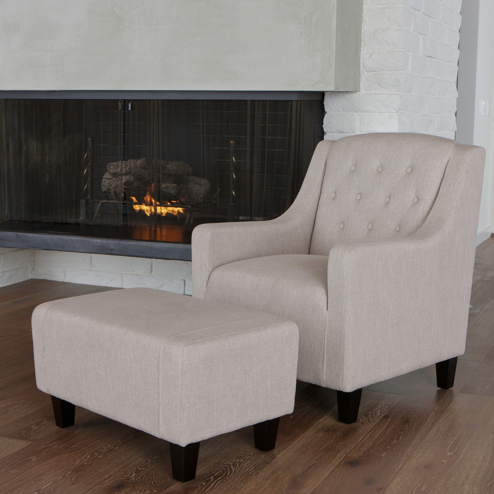 V1041-JSF-5007NATURAL-202507151110-00 Canberra Fabric Armchair & Ottoman in Natural Linen - Image 1