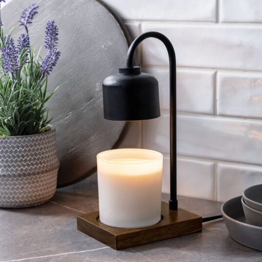 V1049-ALBLW-202508141730-00 Black & Wood Arched Lamp - Image 1